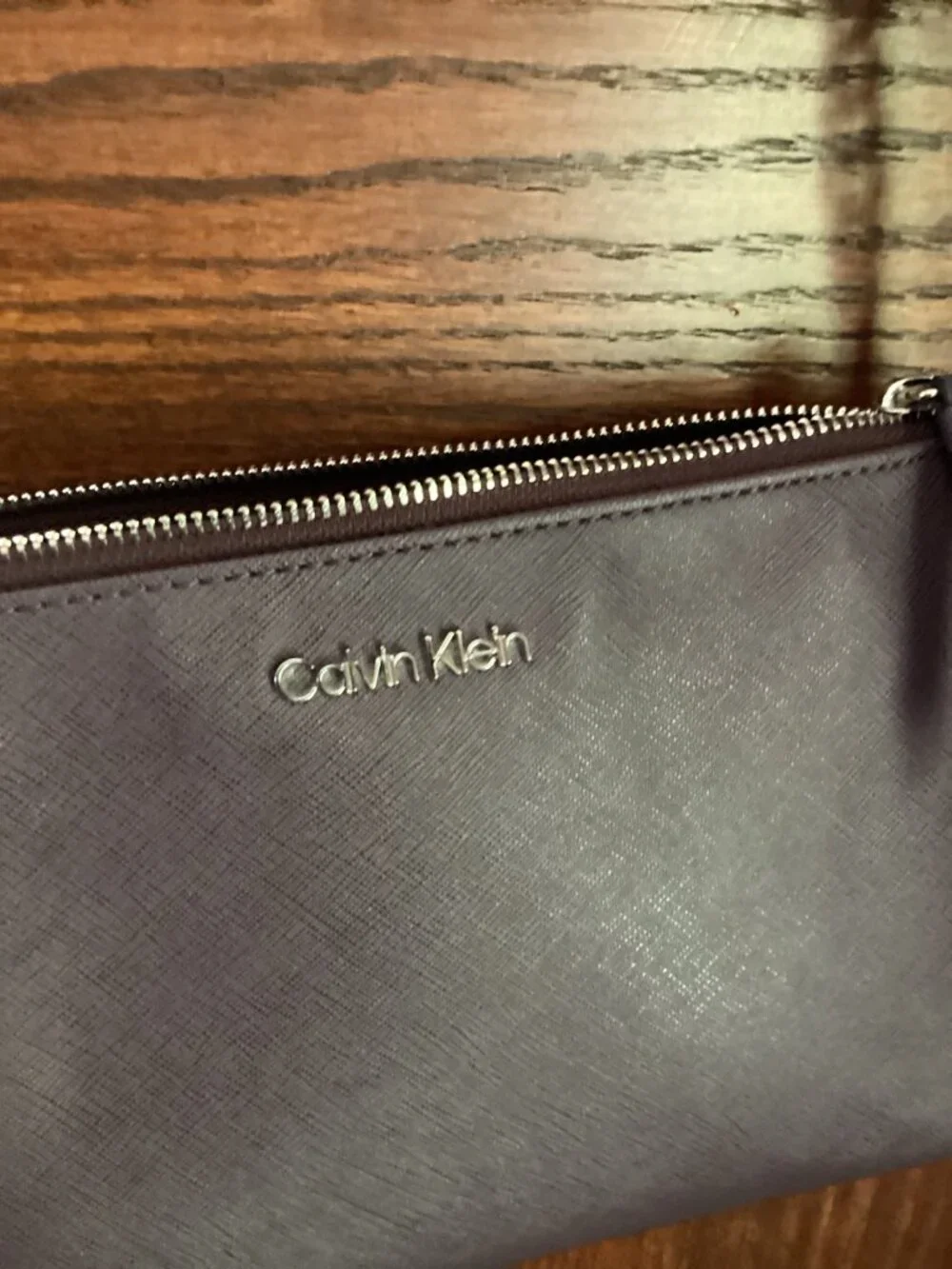 Calvin Klein Purple Cross body bag purse silver accents (preowned)